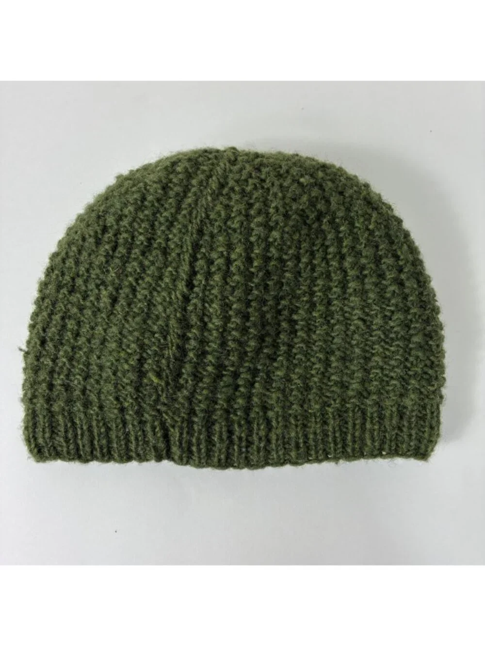 Ganesh Himal Wool Beanie Green Hand Knit Nepal Floral Embroidered Boho